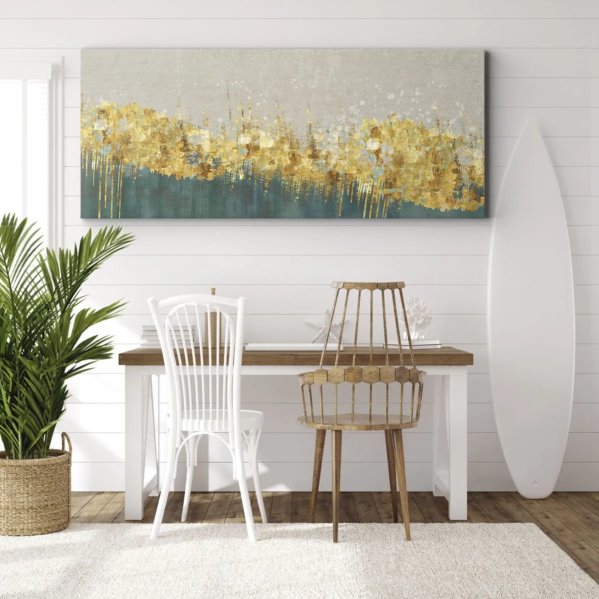 Quadro su tela - Stampe su Tela - Confine dorato - 100x40 cm