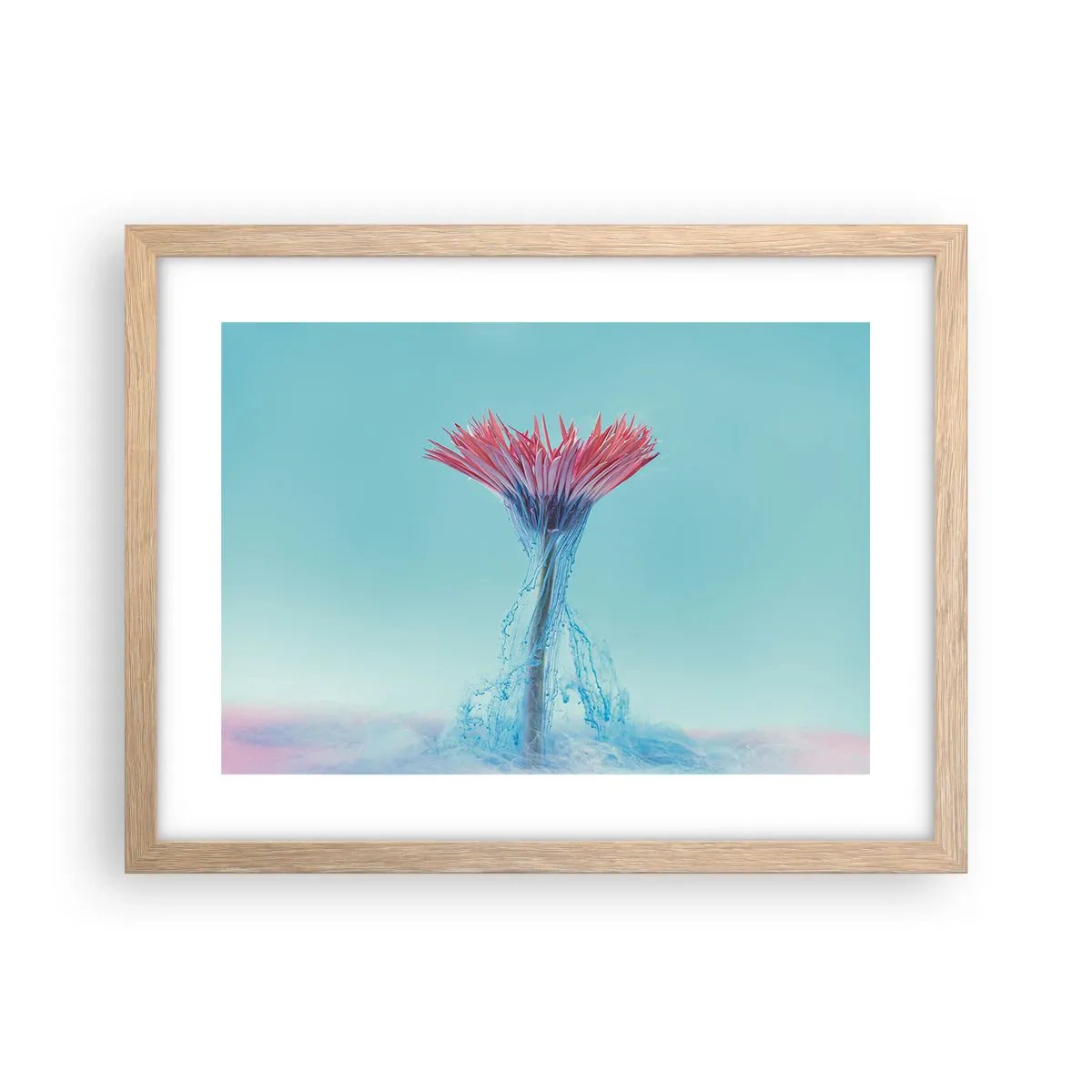 Poster in cornice rovere chiaro - L'abbraccio che ravviva - 40x30 cm