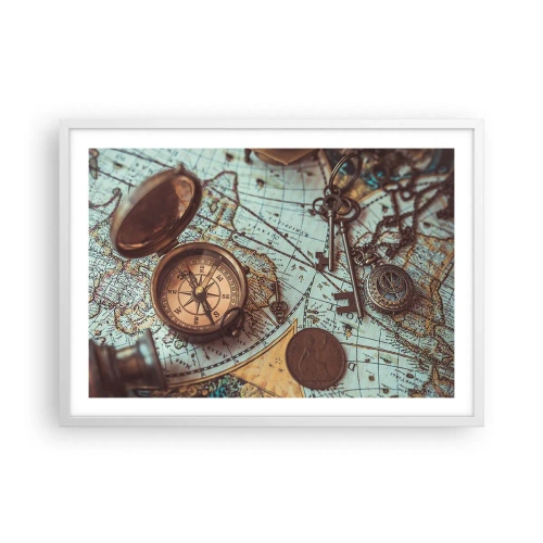Poster in cornice bianca - Per il cercatore di avventure - 70x50 cm