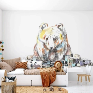 Fotomurali Premium Sand - Come si può vivere così? - Animali, Orso, Grafica - 400x280 cm