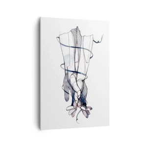 Quadro su tela - Stampe su Tela - Un disegno sottile di una mano con un fiore delicato - 70x100cm - Studio del tocco - Decorazione murale moderna per soggiorno e camera da letto ARTTOR