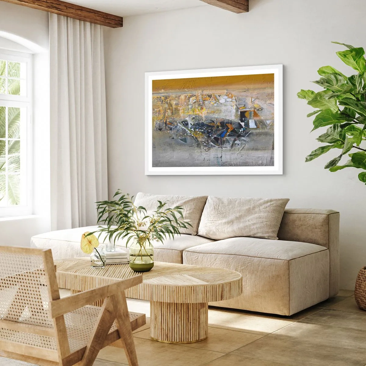 Poster in cornice bianca - Tutto andrà bene - 100x70 cm