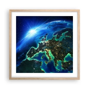 Poster in cornice rovere chiaro - L'Europa scintillante - 50x50 cm