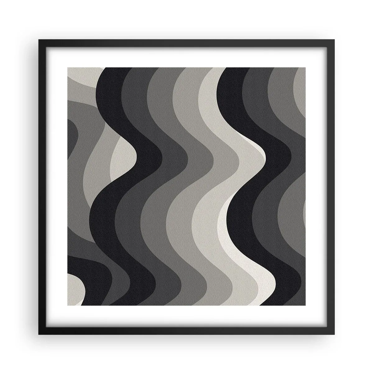 Poster in cornice nera - Un'onda dopo l'altra - 50x50 cm