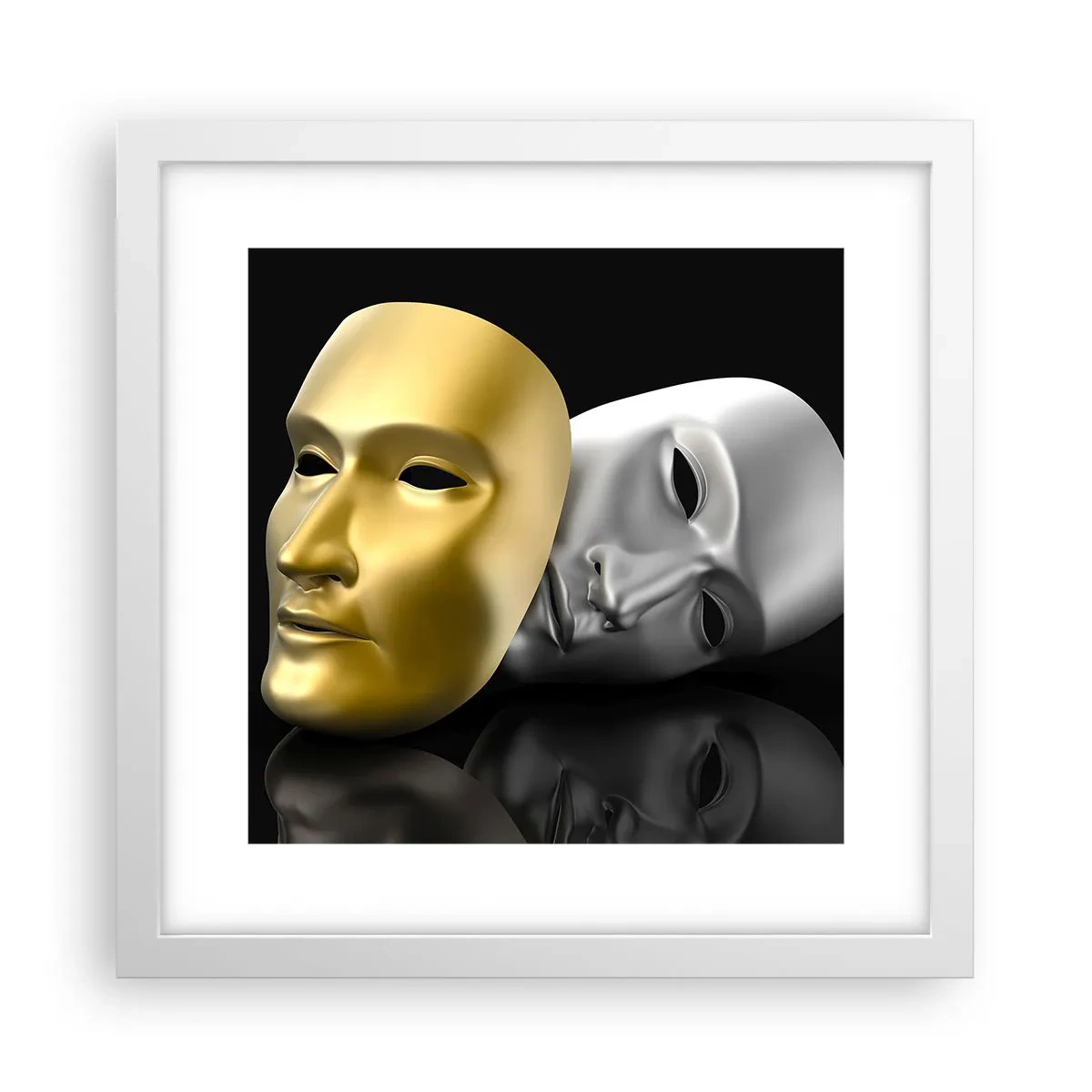 Poster in cornice bianca - La vita è teatro - 30x30 cm