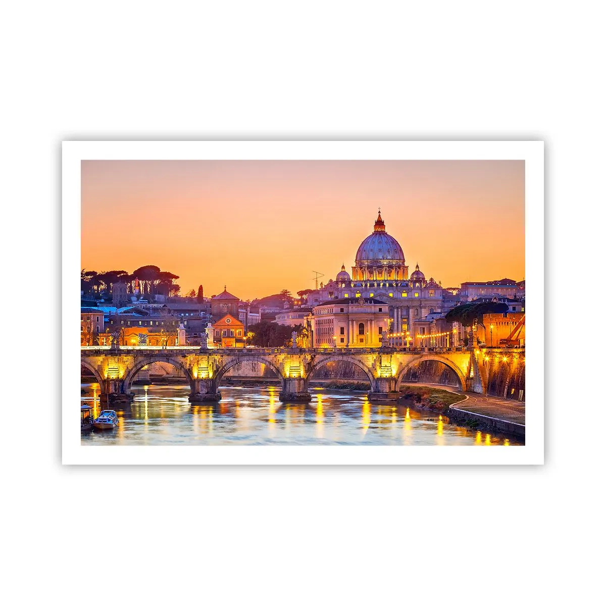 Poster - Tramonto sulla Città Eterna - 91x61 cm