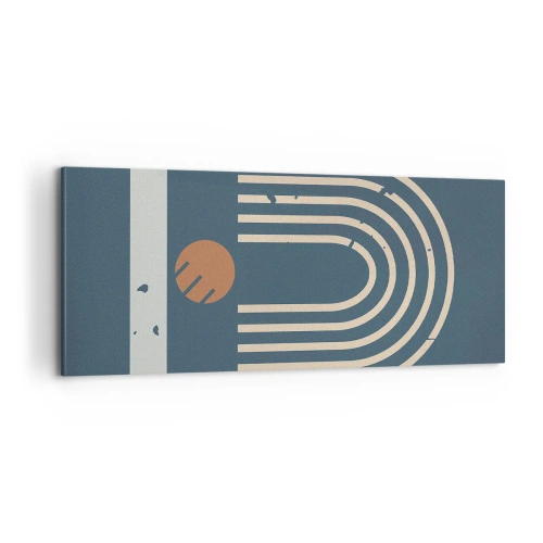 Quadro su tela - Stampe su Tela - Geometria in blu - 100x40 cm