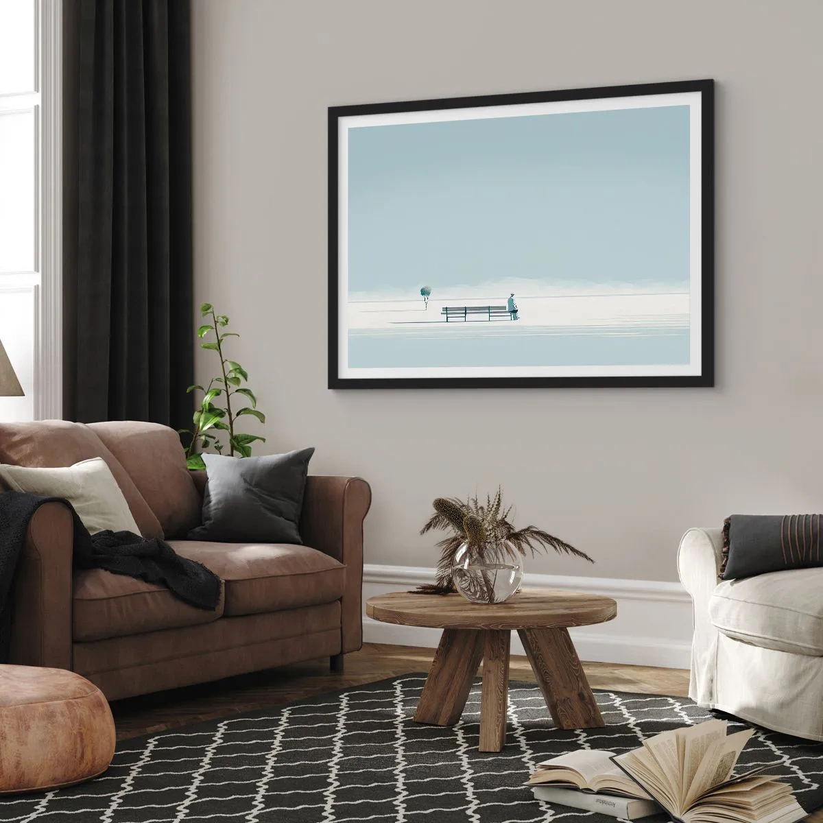 Poster in cornice nera - Si, aspetto. - 40x30 cm