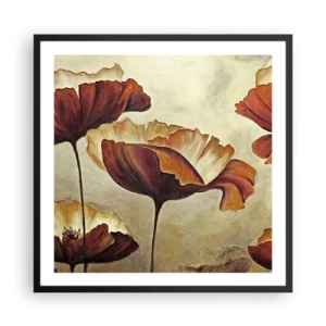 Poster in cornice nera - Nei prati e nei campi - 60x60 cm