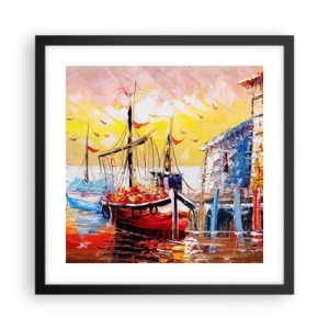 Poster in cornice nera - Ritorno felice - 40x40 cm