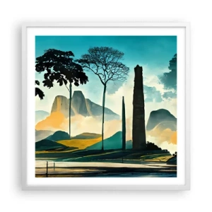 Poster in cornice bianca - Sempre più in alto - 60x60 cm