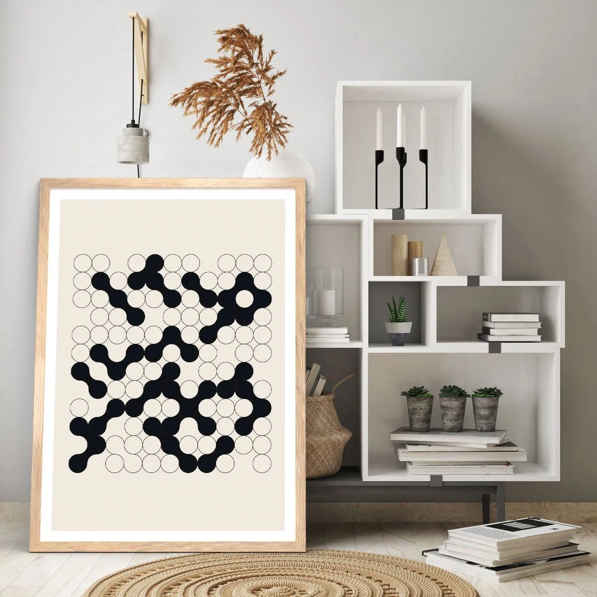 Poster in cornice rovere chiaro - Gioco cinese: variazione - 40x50 cm