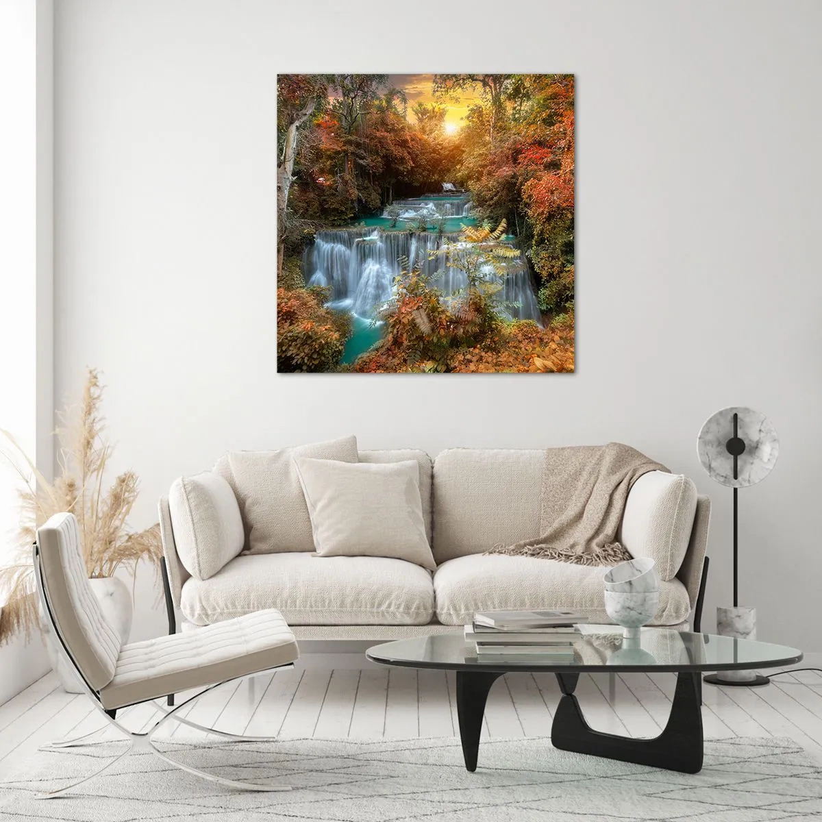 Quadro su vetro - Il tesoro nascosto nel bosco - 30x30 cm