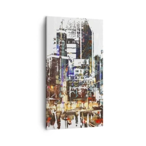 Quadro su tela - Stampe su Tela - Città lampeggiante - 45x80 cm