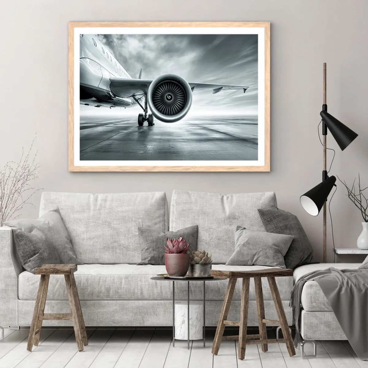 Poster in cornice rovere chiaro - C'è la forza! - 70x50 cm