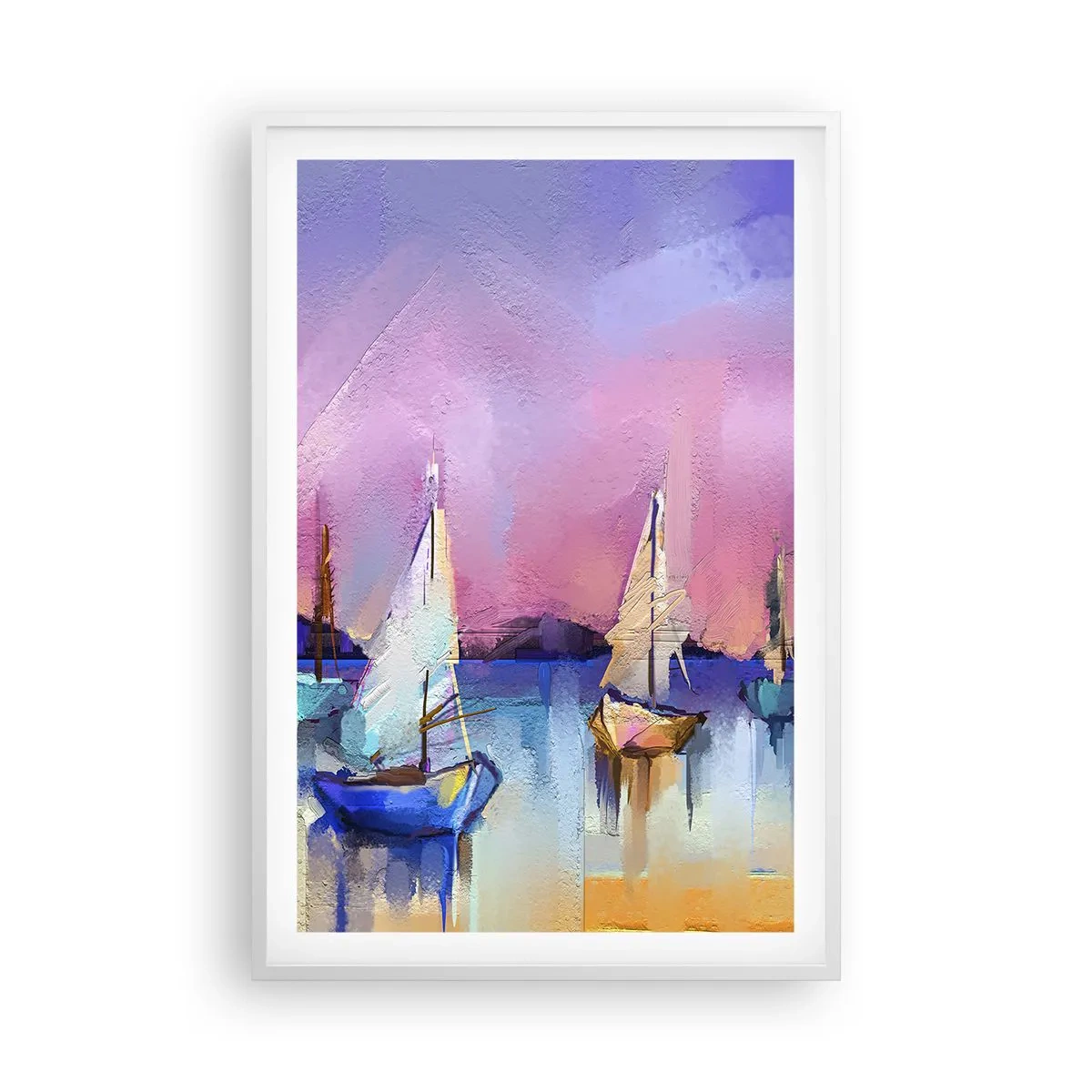 Poster in cornice bianca - Direzione: mare aperto - 61x91 cm