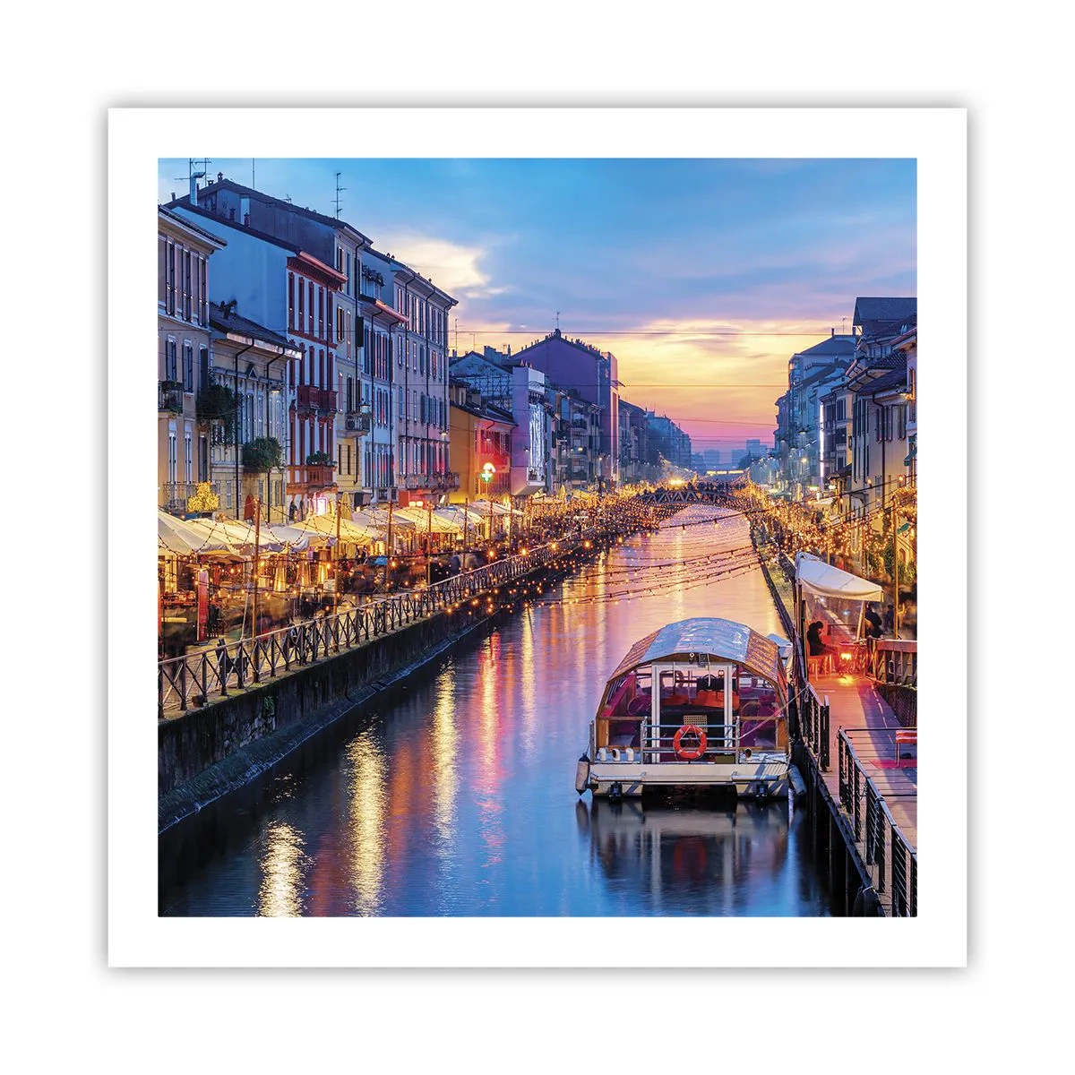 Poster - Sera di luce e di divertimento - 60x60 cm