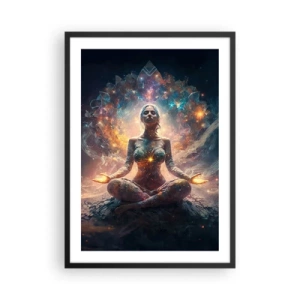 Poster in cornice nera - Meditazione mistica immersa nell'energia cosmica - 50x70cm - Un flusso di energia buona - Decorazione murale moderna per soggiorno e camera da letto ARTTOR