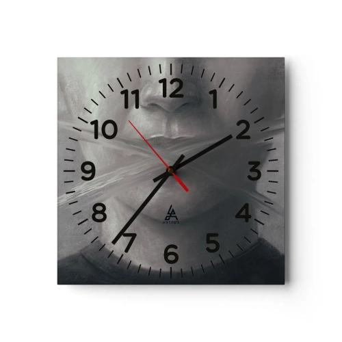 Orologio da parete - Orologio in Vetro - Neanche una parola - 30x30 cm
