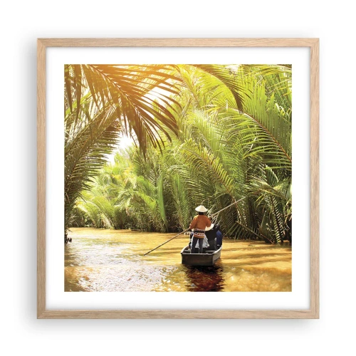 Poster in cornice rovere chiaro - Tunnel di palme - 50x50 cm