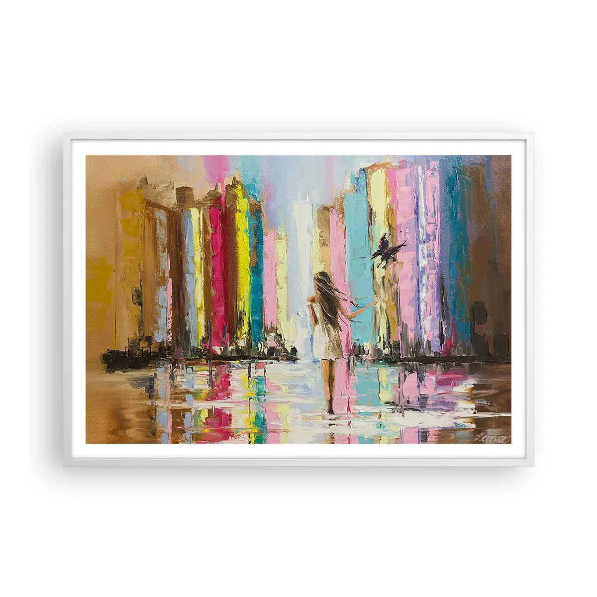 Poster in cornice bianca - Seguimi - 100x70 cm