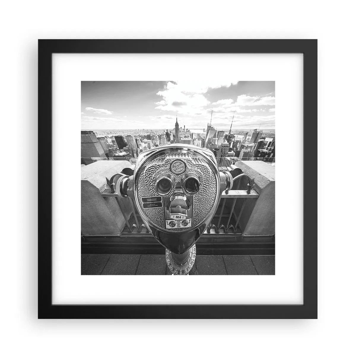 Poster in cornice nera - Il centro del mondo - 30x30 cm