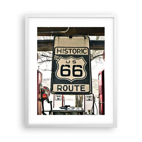 Poster in cornice bianca - Viaggio retro americano - 40x50 cm