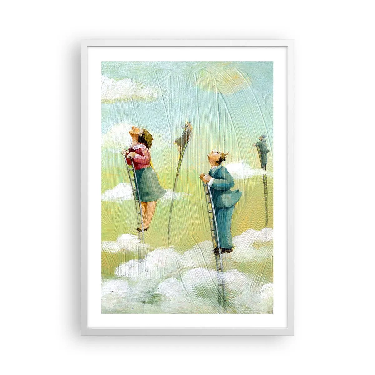 Poster in cornice bianca - Seguendo i propri sogni - 50x70 cm