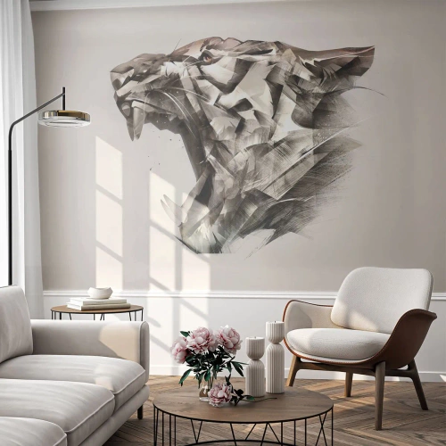 Fotomurali Premium Sand - Sai chi comanda - Astrazione, Tigre, Animali - 200x140 cm