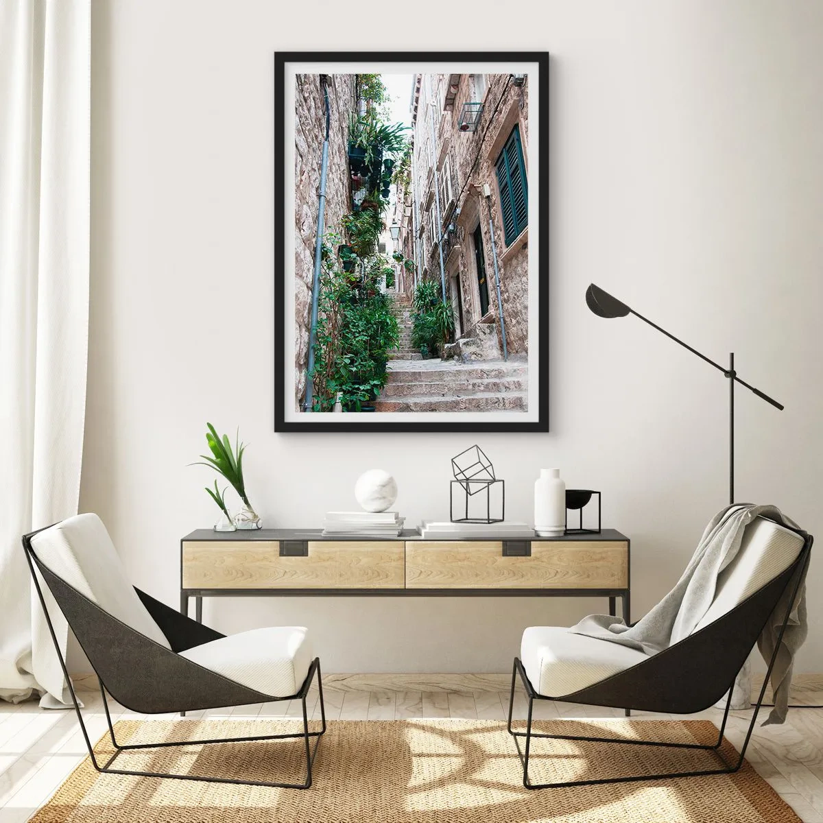Poster in cornice nera - Il fascino della città vecchia - 70x100 cm