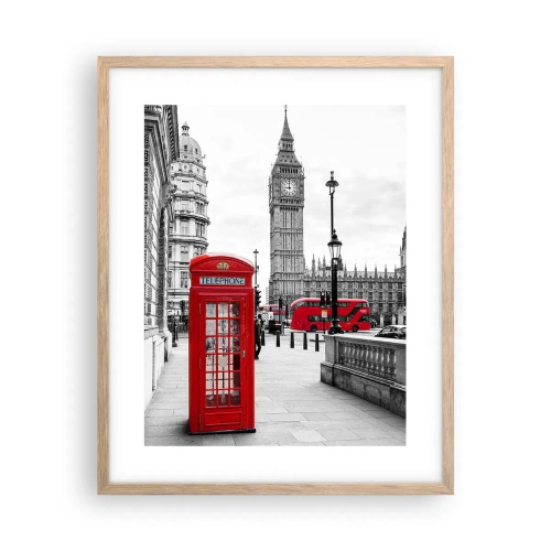 Poster in cornice rovere chiaro - Indubbiamente Londra - 40x50 cm