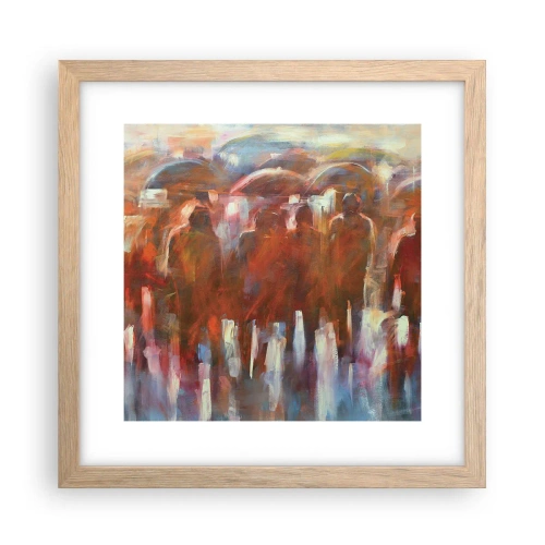 Poster in cornice rovere chiaro - Uguali nella pioggia e nella nebbia - 30x30 cm