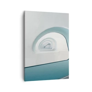 Quadro su tela - Stampe su Tela - Architettura minimalista con linee arrotondate - 50x70cm - Blu fino in fondo - Decorazione murale moderna per soggiorno e camera da letto ARTTOR