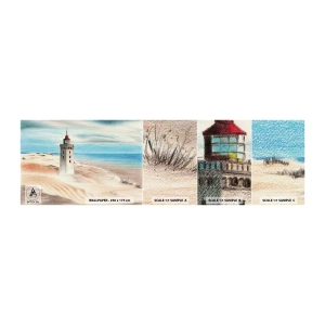 Campione di Fotomurale Adesivo Deluxe Sticker - Sempre guardando il mare - Faro, Spiaggia, Mare - 100x30 cm