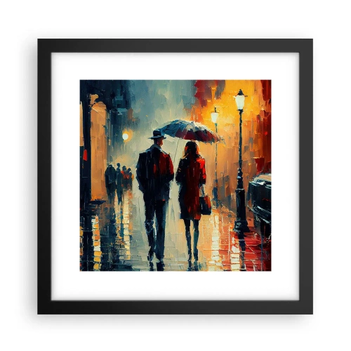 Poster in cornice nera - Love story cittadina - 30x30 cm