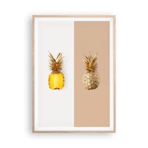 Poster in cornice rovere chiaro - Ananas per due - 70x100 cm