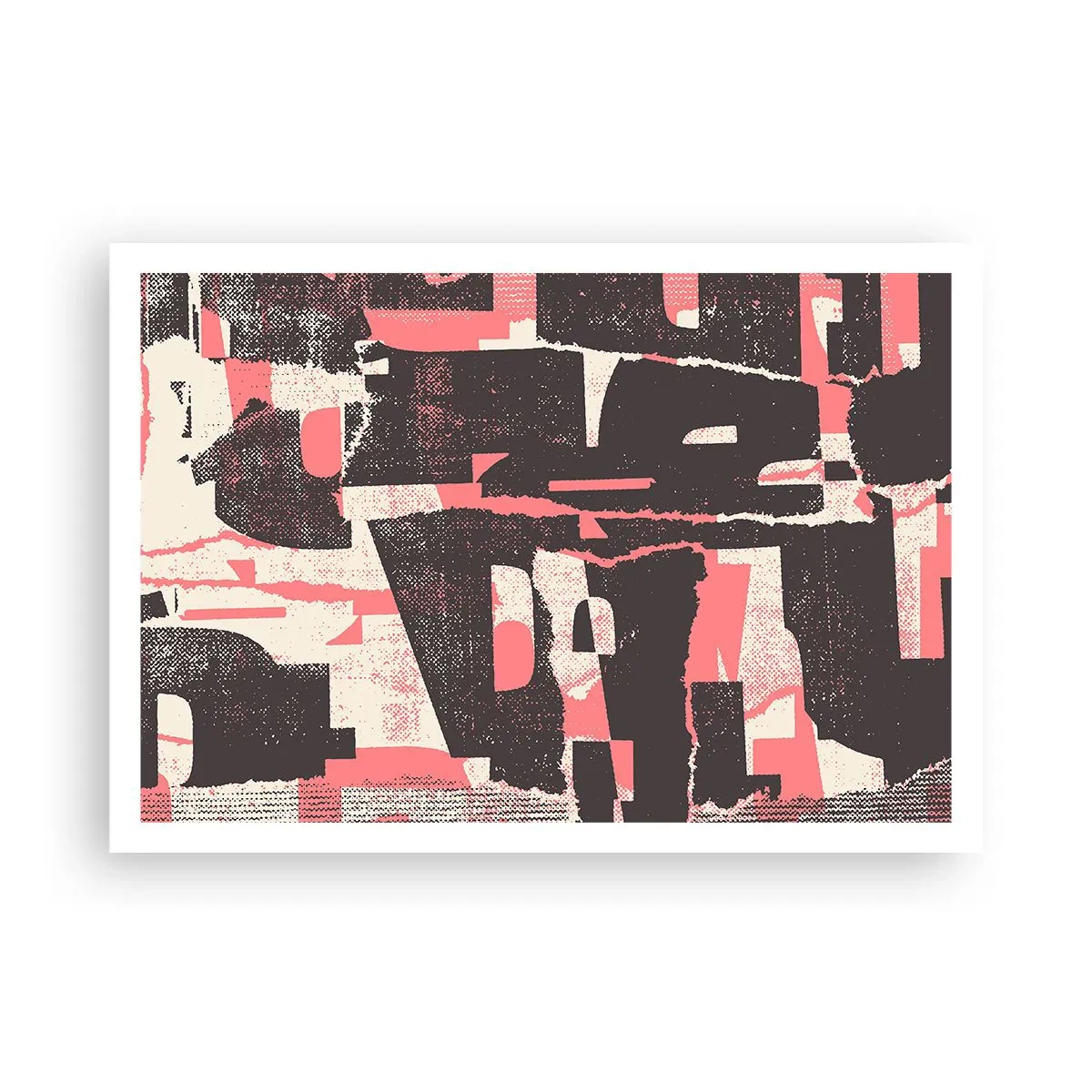 Poster - Una composizione astratta nei toni del rosa e del marrone. - 100x70cm - Tutto il rumore - Decorazione murale moderna per soggiorno e camera da letto ARTTOR