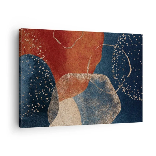 Quadro su tela - Stampe su Tela - Forme astratte nelle tonalità del rosso e del blu - 70x50cm - La leggerezza dell'essere - Decorazione murale moderna per soggiorno e camera da letto ARTTOR