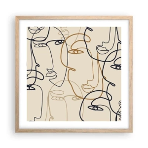 Poster in cornice rovere chiaro - Ritratto multiplo - 50x50 cm