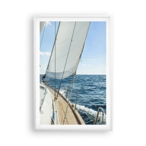 Poster in cornice bianca - Benvenuta avventura - 61x91 cm