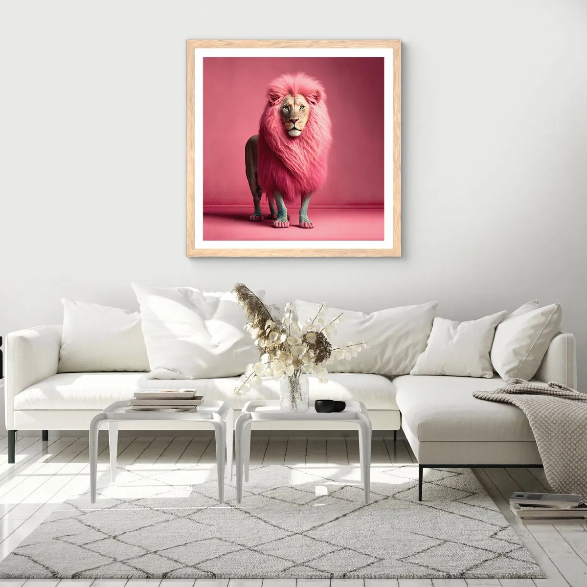 Poster in cornice rovere chiaro - E non mette più paura - 50x50 cm