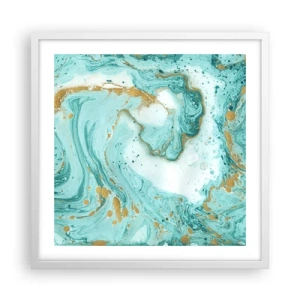 Poster in cornice bianca - La grande onda del periodo Edo - 50x50 cm