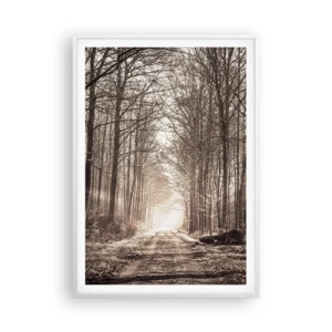 Poster in cornice bianca - La cattedrale del bosco - 70x100 cm