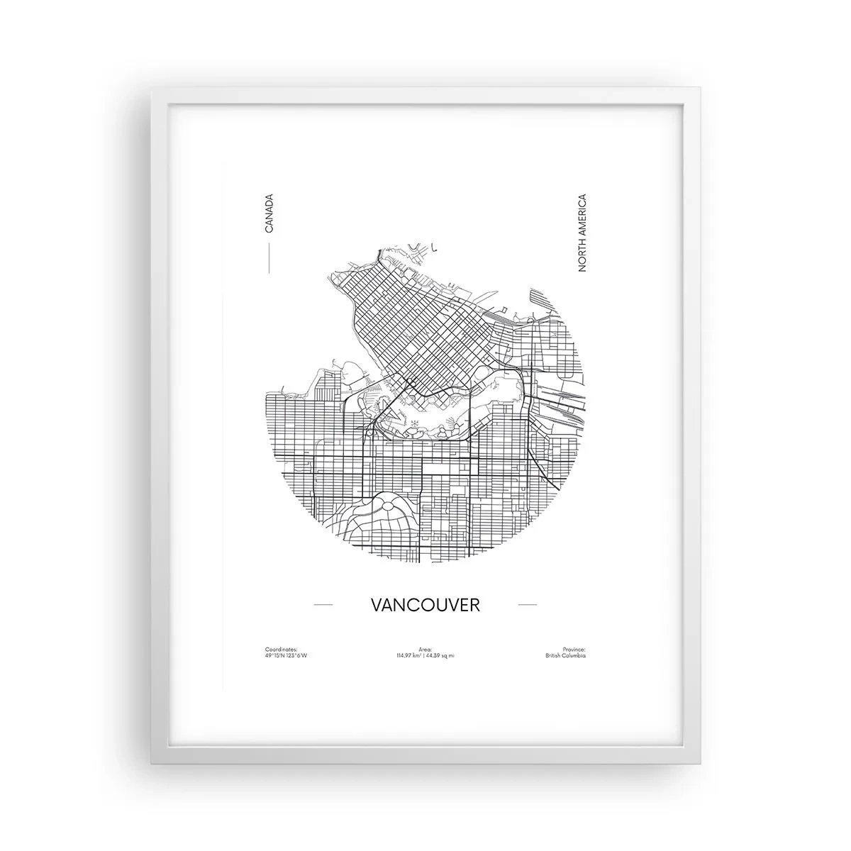 Poster in cornice bianca - Anatomia Vancouver - 40x50 cm