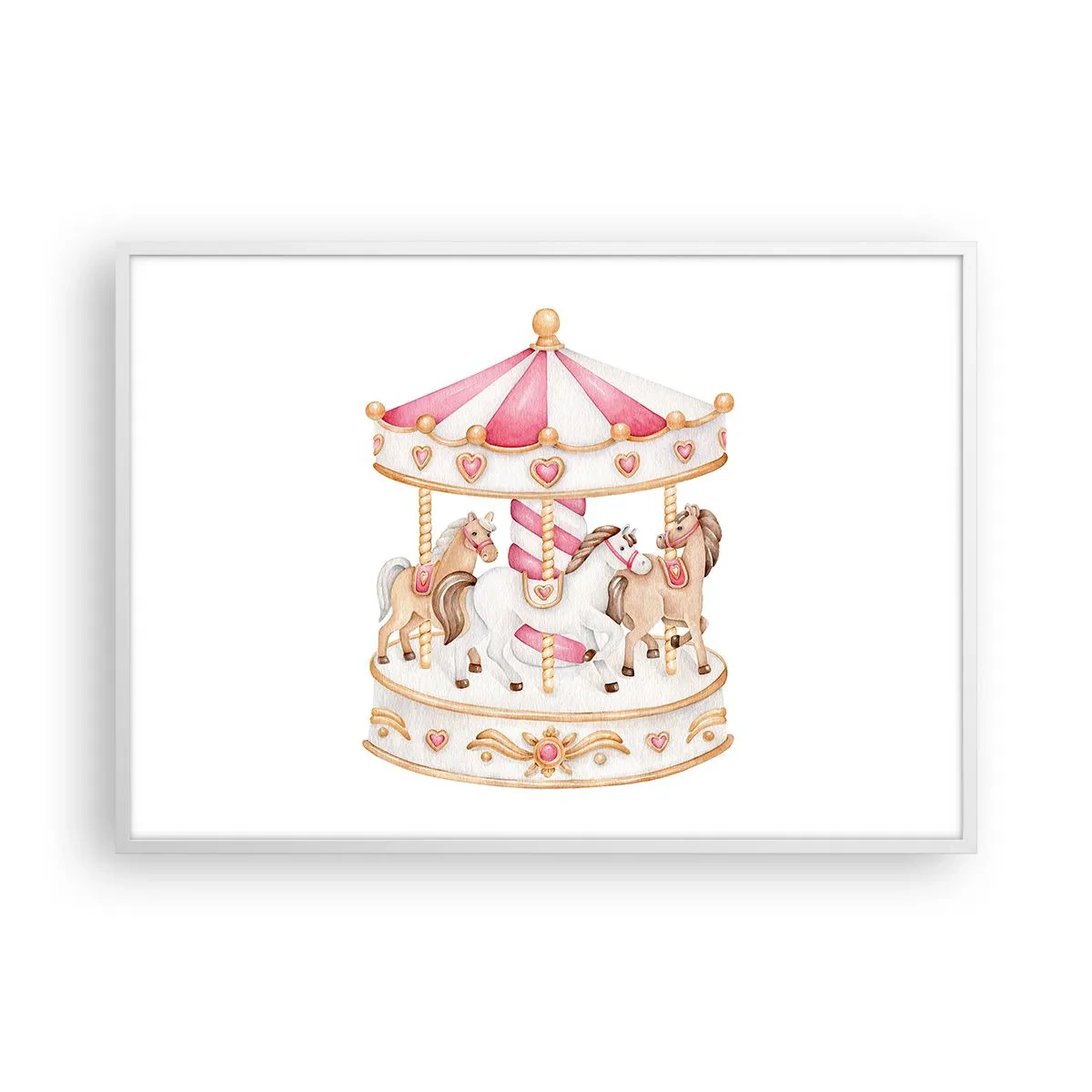 Poster in cornice bianca - Il dolce mondo dell'infanzia - 100x70 cm