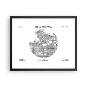 Poster in cornice nera - Anatomia Vancouver - 50x40 cm