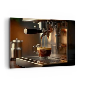 Quadro su tela - Stampe su Tela - Macchina da caffè con una tazza di espresso aromatico - 100x70cm - Miscela sensuale - Decorazione murale moderna per soggiorno e camera da letto ARTTOR