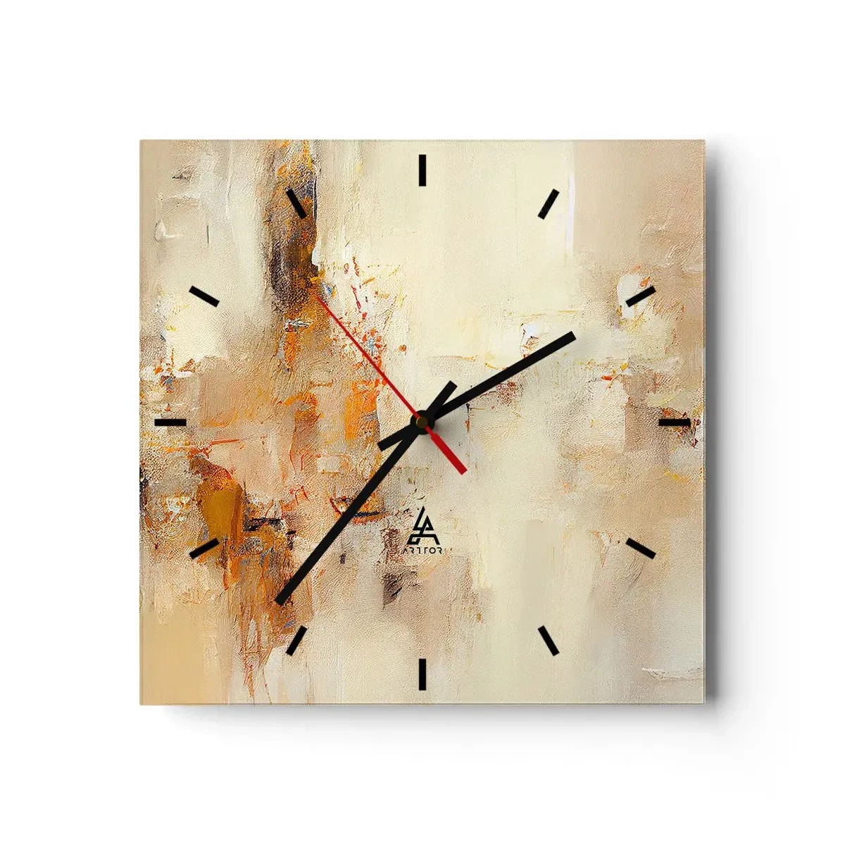 Orologio da parete - Orologio in Vetro - L'anima dell'ambra - 40x40 cm