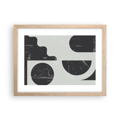 Poster in cornice rovere chiaro - Composizione sopra e sotto - 40x30 cm