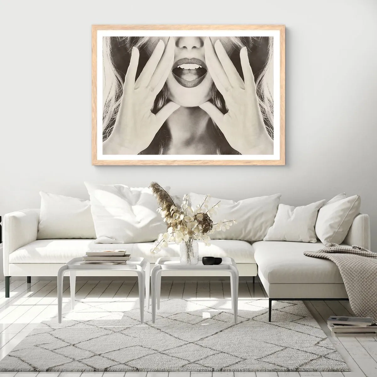 Poster in cornice rovere chiaro - Arrivo! - 40x30 cm